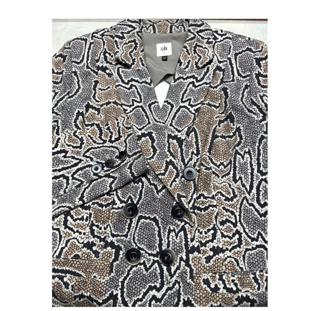 CAbi Python Print Double Breasted Blazer Jacket S… - image 9